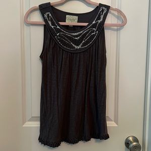 Anthropologie Deletta grey sleeveless top size XS